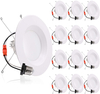 Energetic Dimmable LED Recessed Lighting 5/6 Inch Downlight, 12W=150W, Warm White 3000K, 1000LM, Energy Star & ETL, Simple Retrofit Installation, Baffle Trim, Damp Rated, 1 Pack
