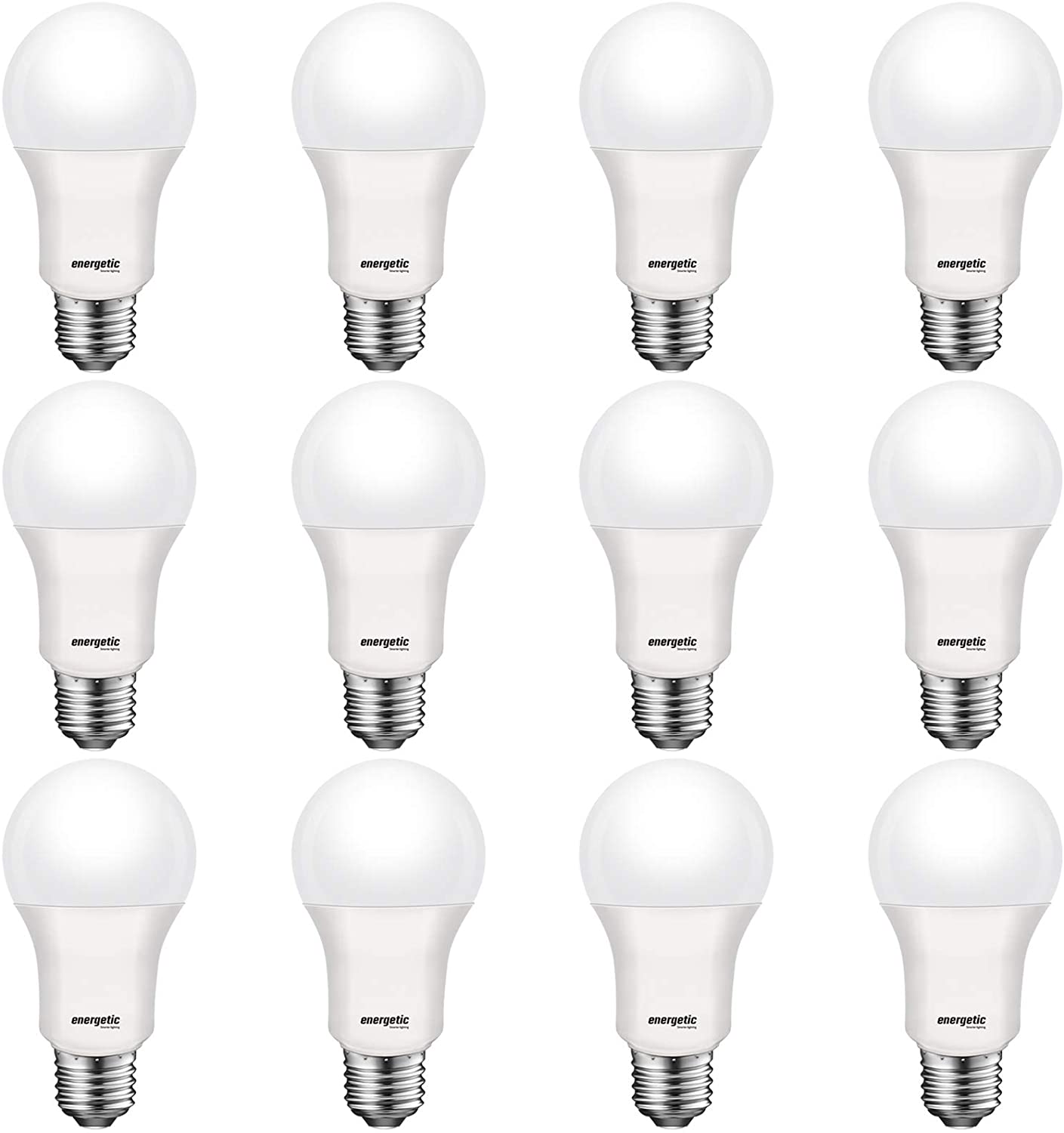 A19 LED Light Bulb, E26 Standard Base, 8..5W=60W Equivalent 12 Pack