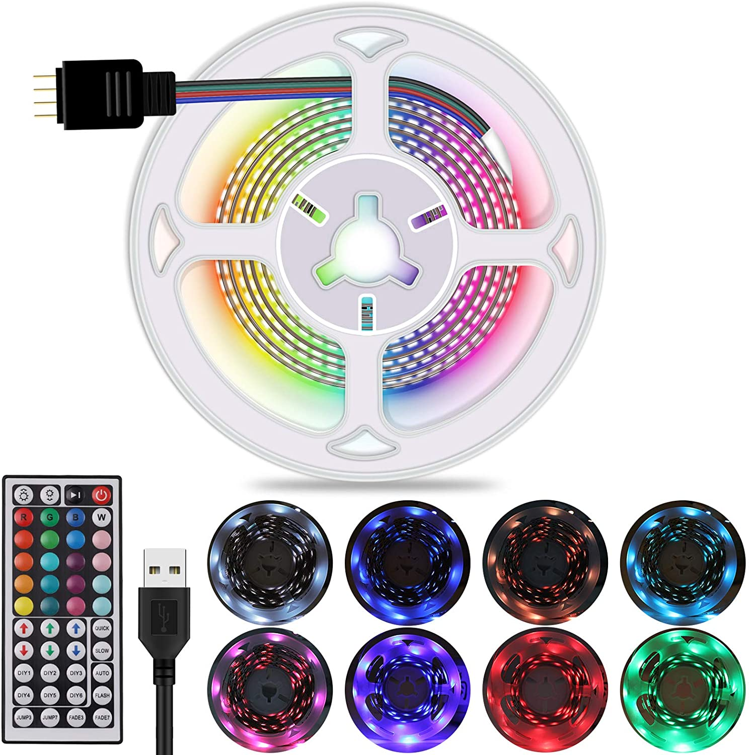LED Strip Light for TV, 5050 RGB 16 Colors Changing Light Strip with Remote