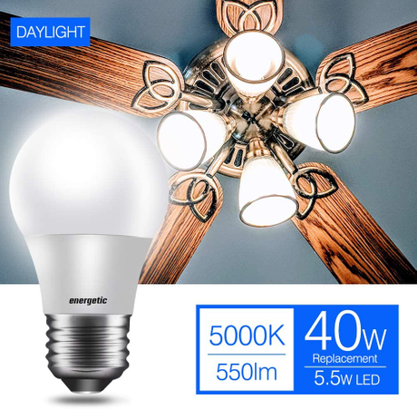 40 watt LED Light Bulb 5000K Daylight,A15 Appliance 4W E26 Replacement Bulb Lightbulbs,120v,Frosted Non-Dimmable,Ideal for Bathroom 6 Pack Desk Kitchen Work Areas 